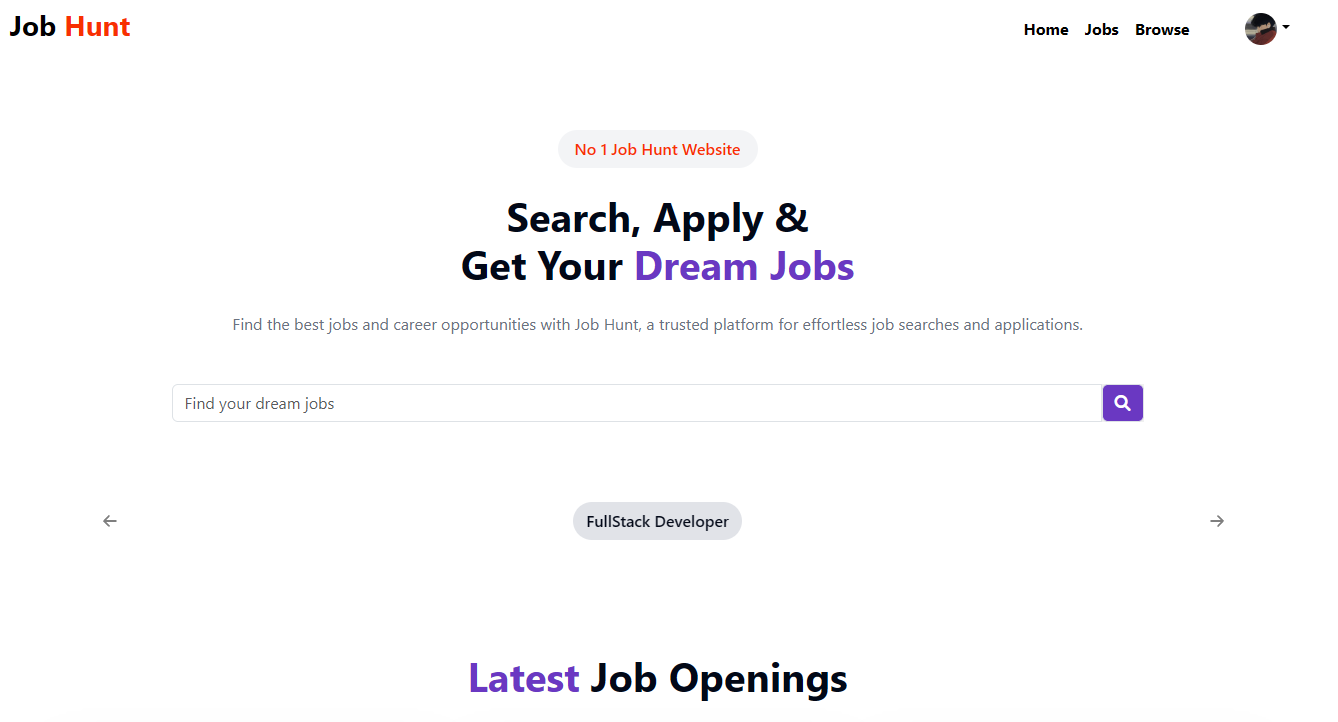 Screenshot of  web app
