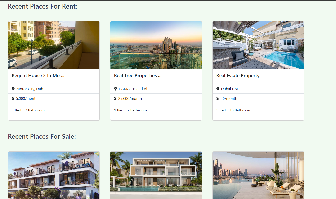 Screenshot of  web app